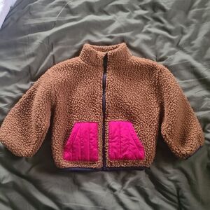 Old Navy Brown and Pink Kids Puffer Jacket